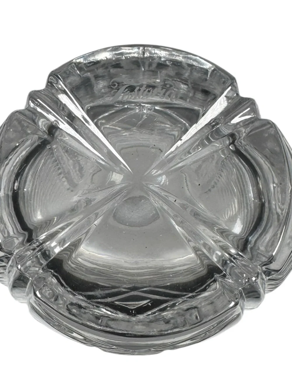 Clear Cut Glass Decorative Vase with Geometric Pattern